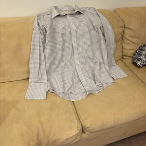 Brooks Brothers Light Gray Checkered Shirt